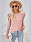 Women Round Neck Puff Long Sleeve Blouse nicholesgifts