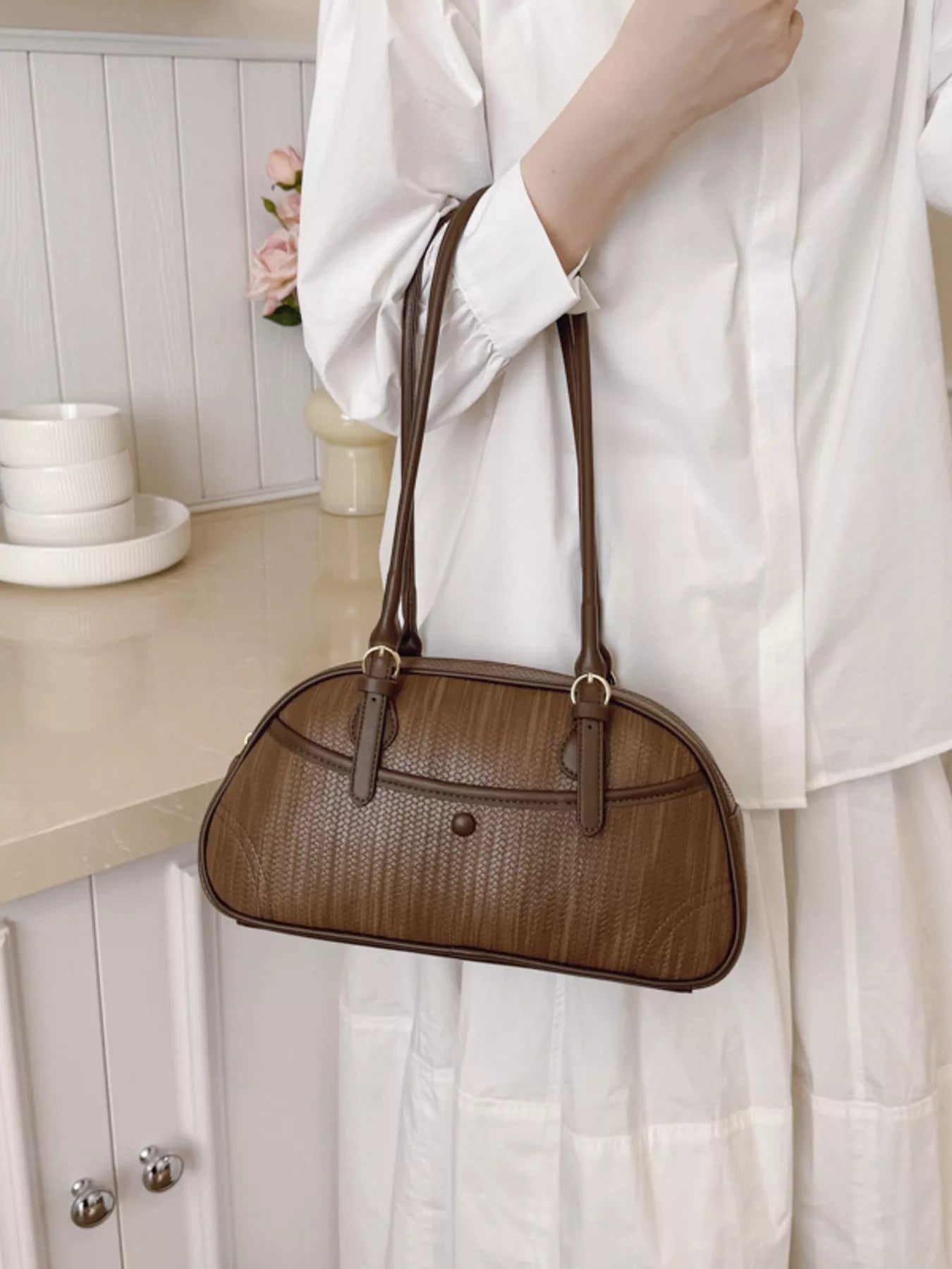 Vintage Buckle Shoulder Bag nicholesgifts