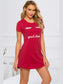 Graphic Round Neck Short Sleeve Lounge Dress nicholesgifts
