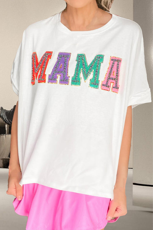 MAMA Round Neck Short Sleeve T-Shirt nicholesgifts