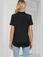 Women Johnny Collar Short Sleeve Blouse nicholesgifts
