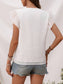 Women Textured V-Neck Cap Sleeve Blouse nicholesgifts