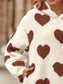 Women Fuzzy Heart Pocketed Dropped Shoulder Hoodie nicholesgifts