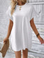 Women Pocketed Round Neck Short Sleeve Dress nicholesgifts