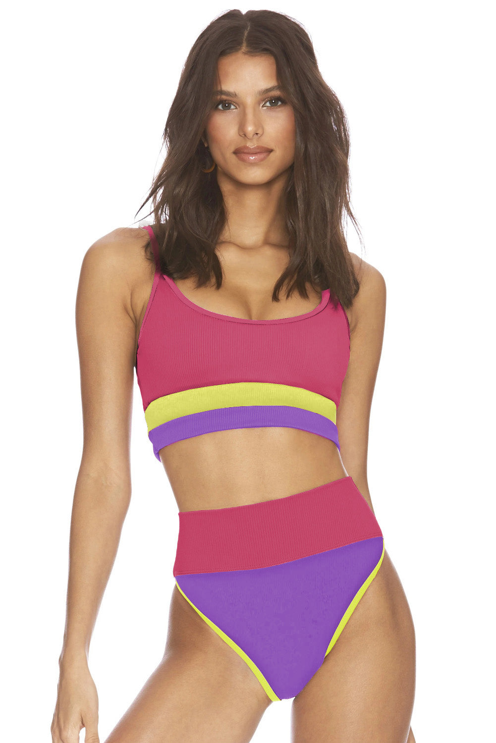 Color Block Spaghetti Strap Two-Piece Swim Set nicholesgifts