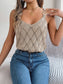 Openwork Scoop Neck Knit Vest nicholesgifts