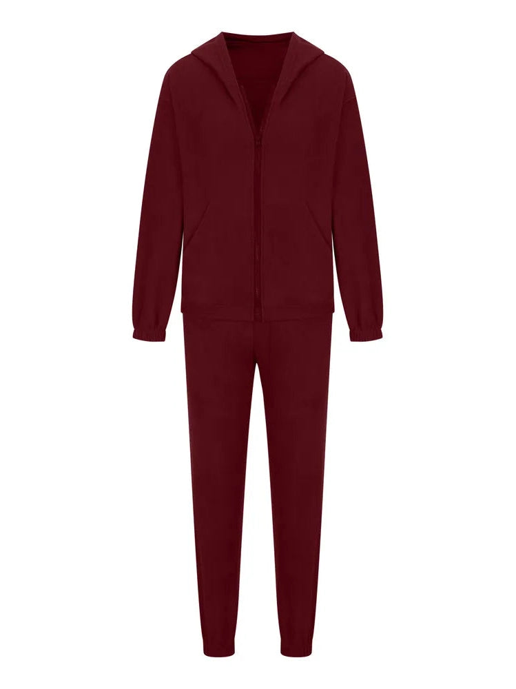 Zip Up Long Sleeve Hoodie and Joggers Set nicholesgifts