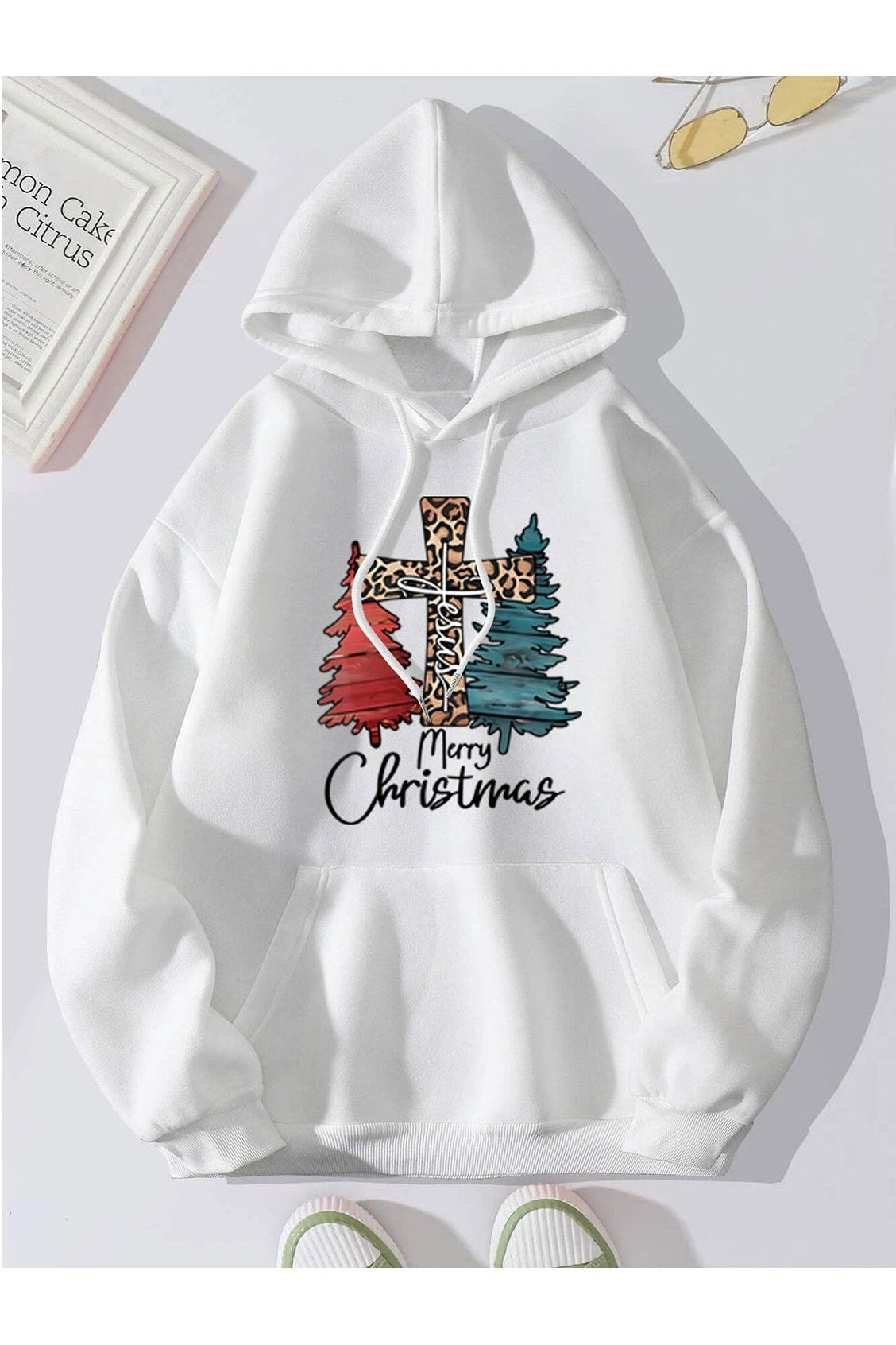 MERRY CHRISTMAS Graphic Drawstring Hoodie nicholesgifts