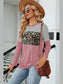 Leopard Striped Round Neck T-Shirt nicholesgifts