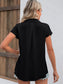 Button Up Collared Neck Short Sleeve Shirt nicholesgifts