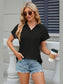 Johnny Collar Short Sleeve Blouse nicholesgifts