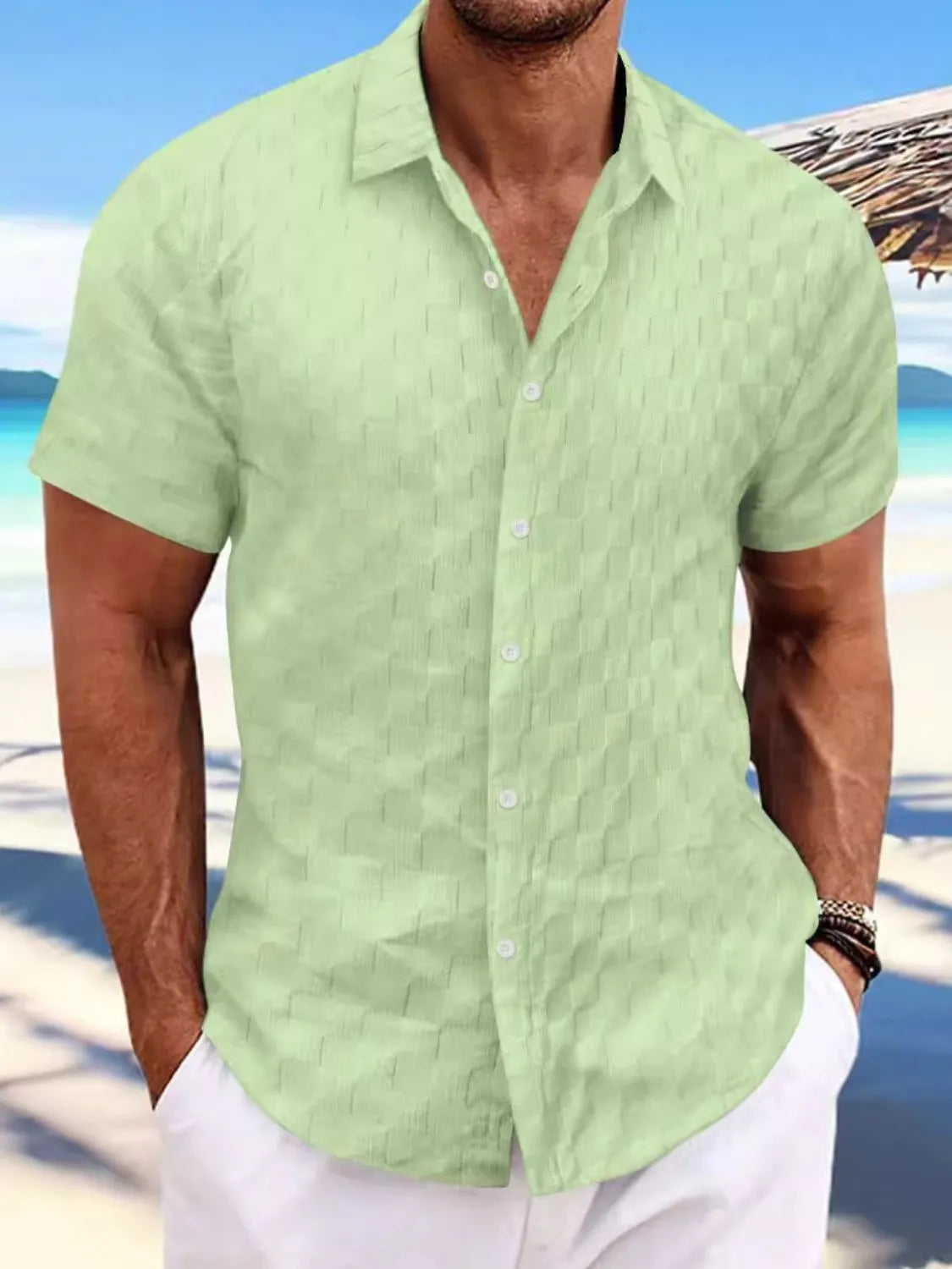 Men's Full Size Button Up Short Sleeve Shirt Plus Size NicholesGifts