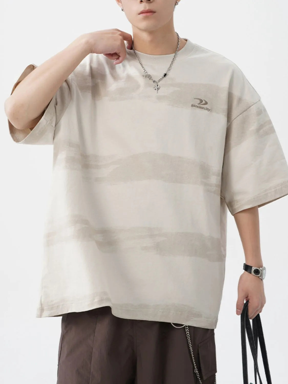 Men's Plus Size Basic style Round Neck Striped T-Shirt NicholesGifts
