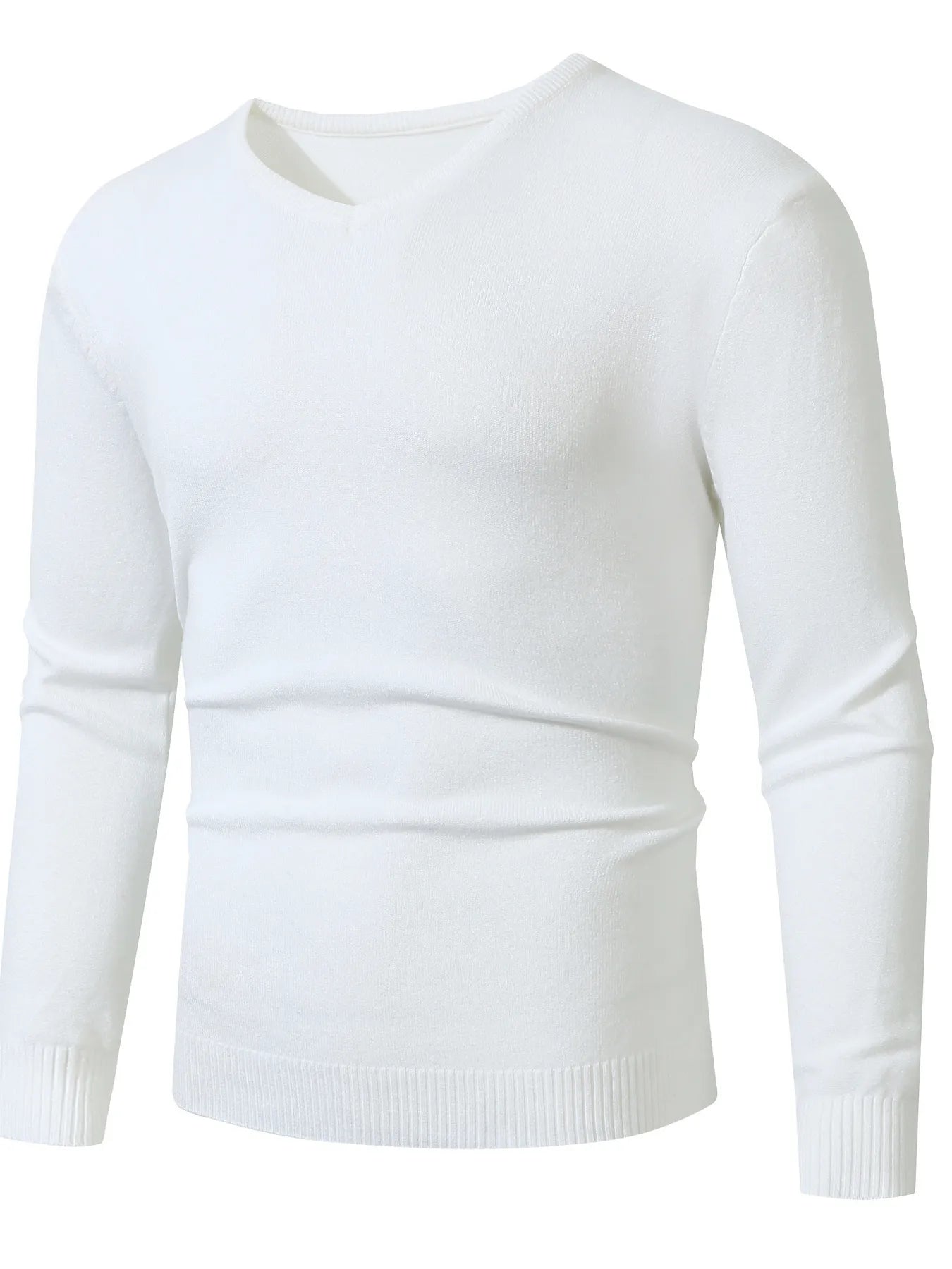 Men's Plus Size Ribbed Hem Long Sleeve Sweater NicholesGifts