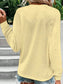 Eyelet Notched Long Sleeve T-Shirt nicholesgifts