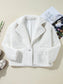 Fuzzy One Button Long Sleeve Jacket nicholesgifts