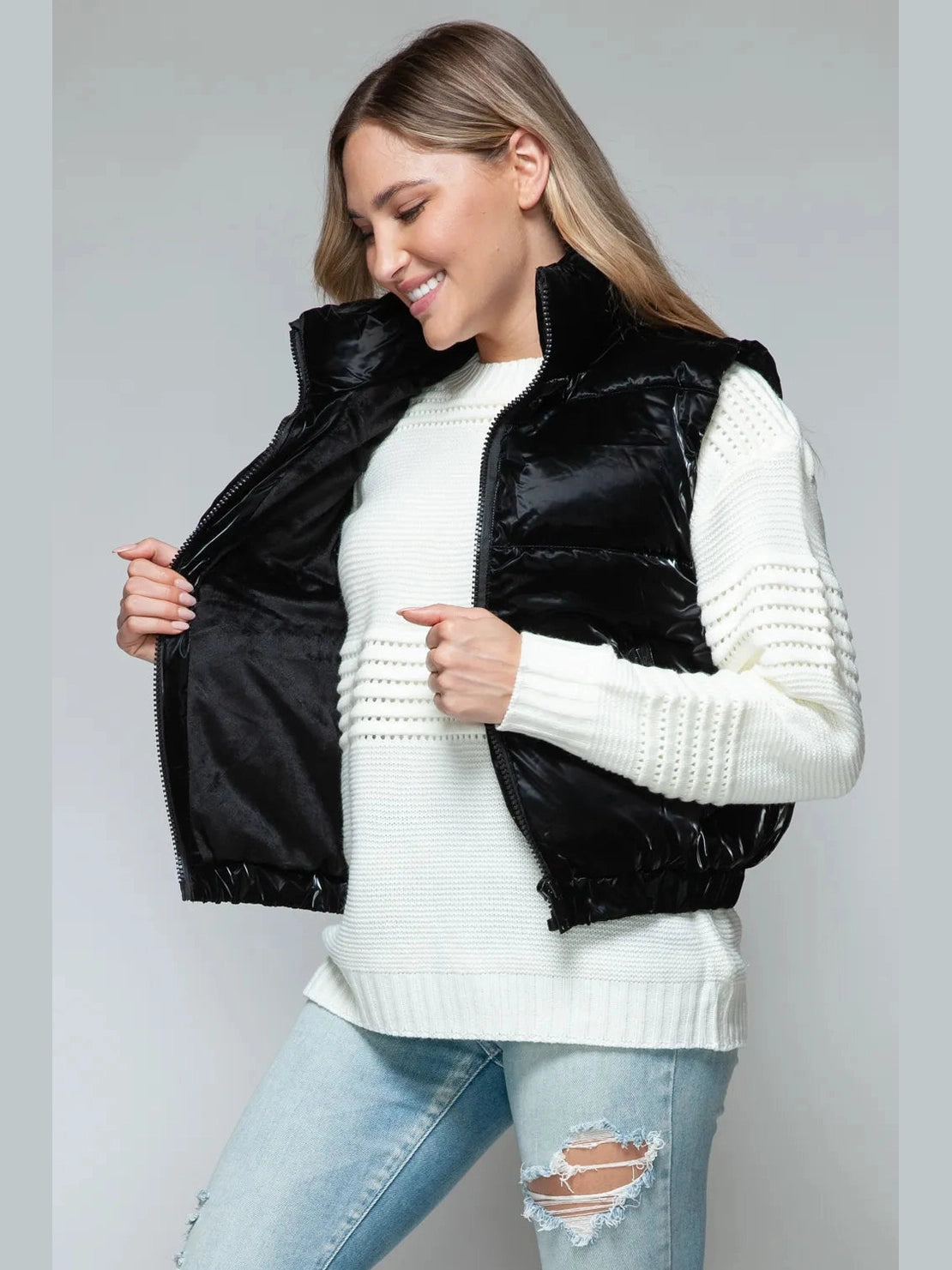 Snobbish Fine Fur Lining Quilted Vest nicholesgifts
