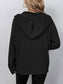 Women Button Up Drawstring Long Sleeve Hooded Cardigan nicholesgifts