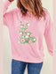 Floral Bunny Round Neck Long Sleeve Sweatshirt nicholesgifts