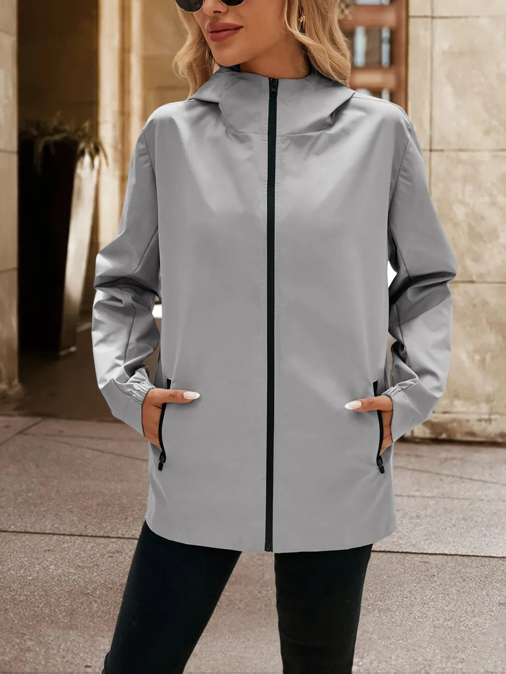 Ivy Lane Pocketed Zip Up Hooded Jacket nicholesgifts