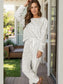 Round Neck Long Sleeve Top and Pants Lounge Set nicholesgifts