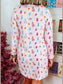Printed Collared Neck Long Sleeve Lounge Dress nicholesgifts