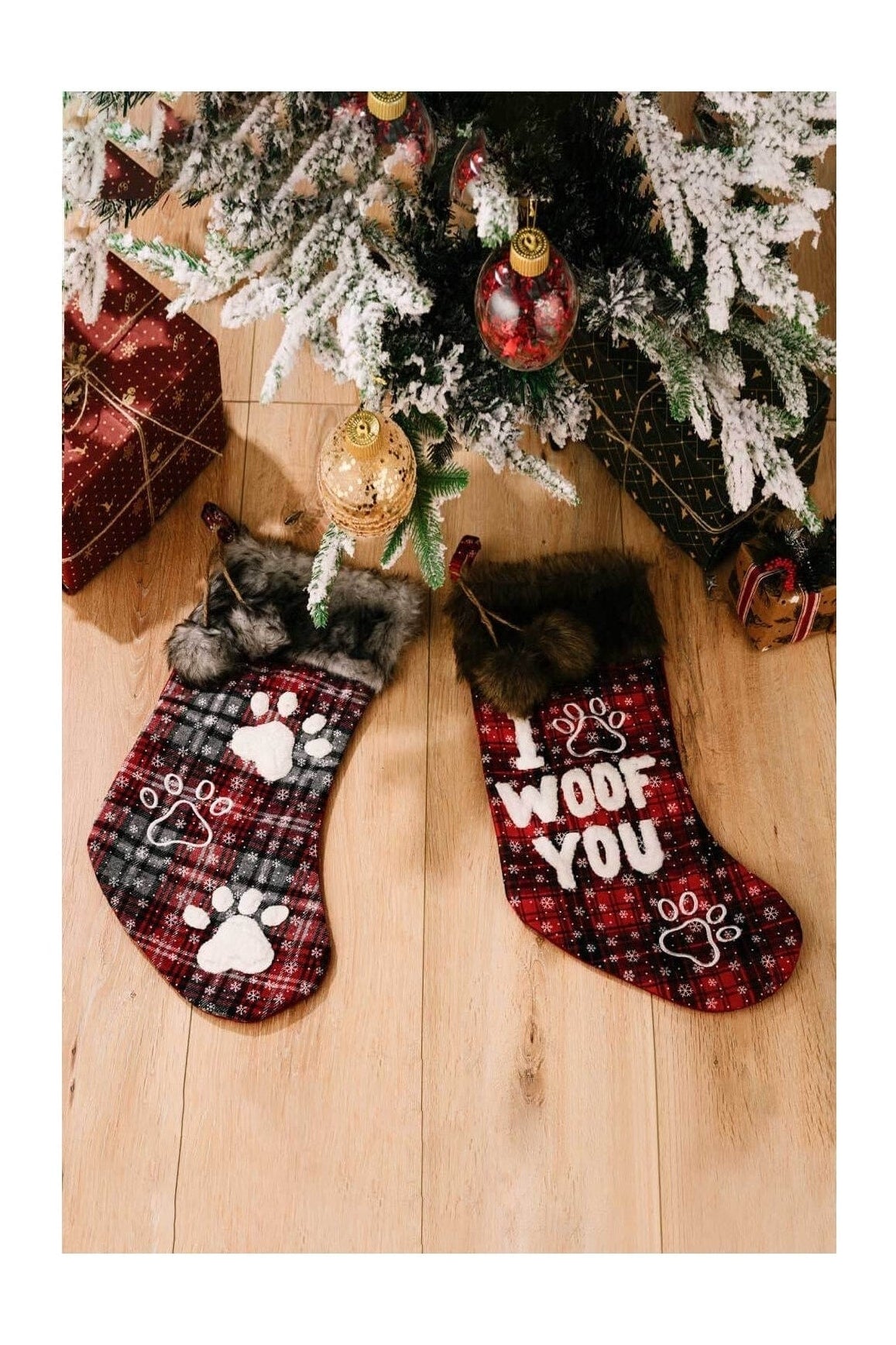 2-Pack Plush Christmas Stockings nicholesgifts