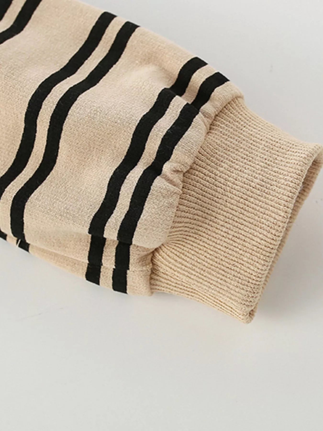 Children's Striped Bear Crew Neck Sweatshirt Trendsi