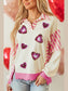 Women Valentine’s Day Sequin Heart Pattern Long Sleeve Sweatshirt nicholesgifts