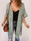 Openwork Open Front Cardigan with Fringes nicholesgifts