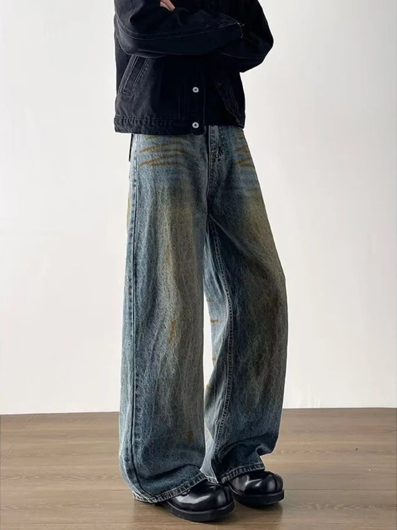 Men's Full Size Wide-Leg Jeans Plus Size Trendsi