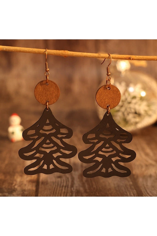 Wooden Cutout Tree Shape Earrings nicholesgifts