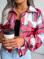 Plaid Collared Neck Long Sleeve Jacket nicholesgifts