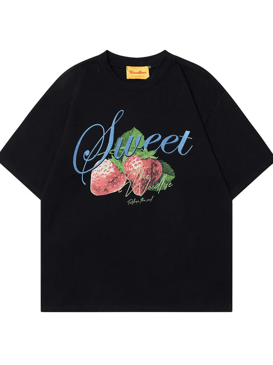 Men's Sweet Strawberry Graphic Oversized T-Shirt NicholesGifts