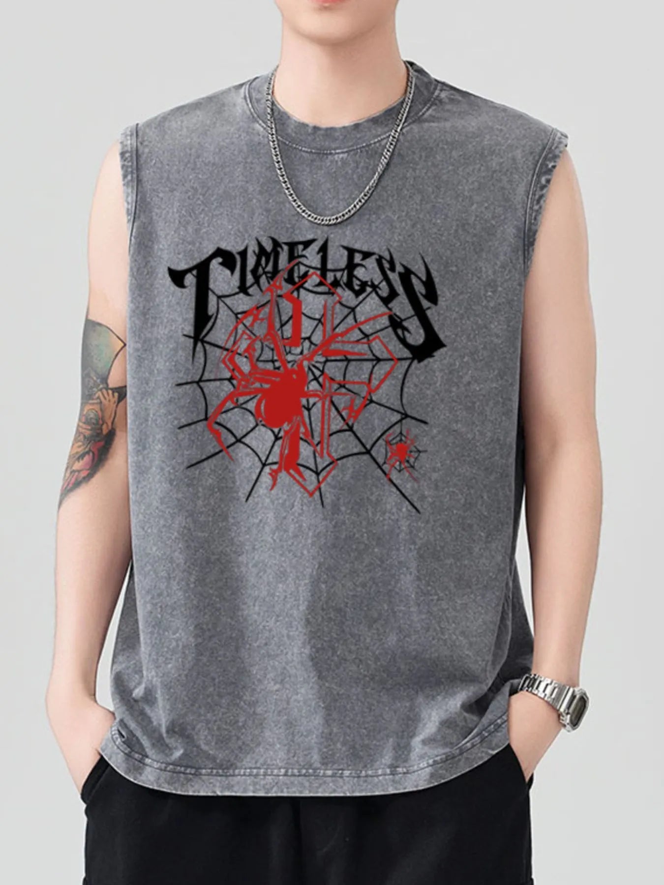 Men's Spider Round Neck Tank