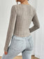 Ribbed Decorative Button Long Sleeve T-Shirt nicholesgifts