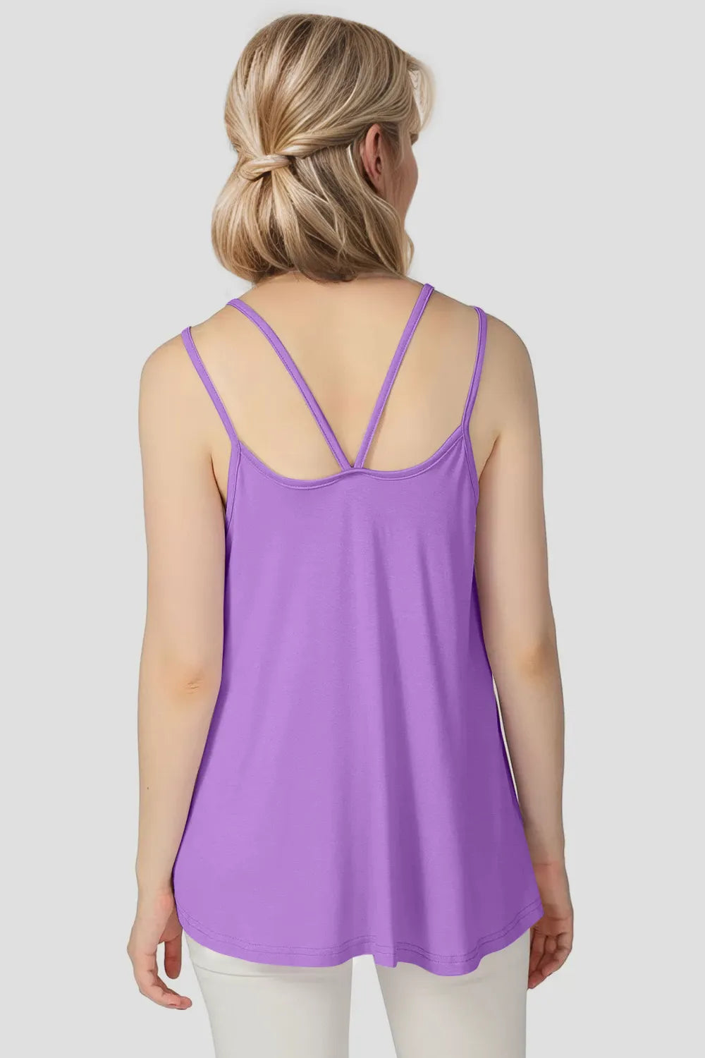 Basic Bae Bamboo Scoop Neck Double Spaghetti Straps Cami NicholesGifts