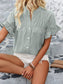 Button Down Ruffled Short Sleeve Shirt nicholesgifts