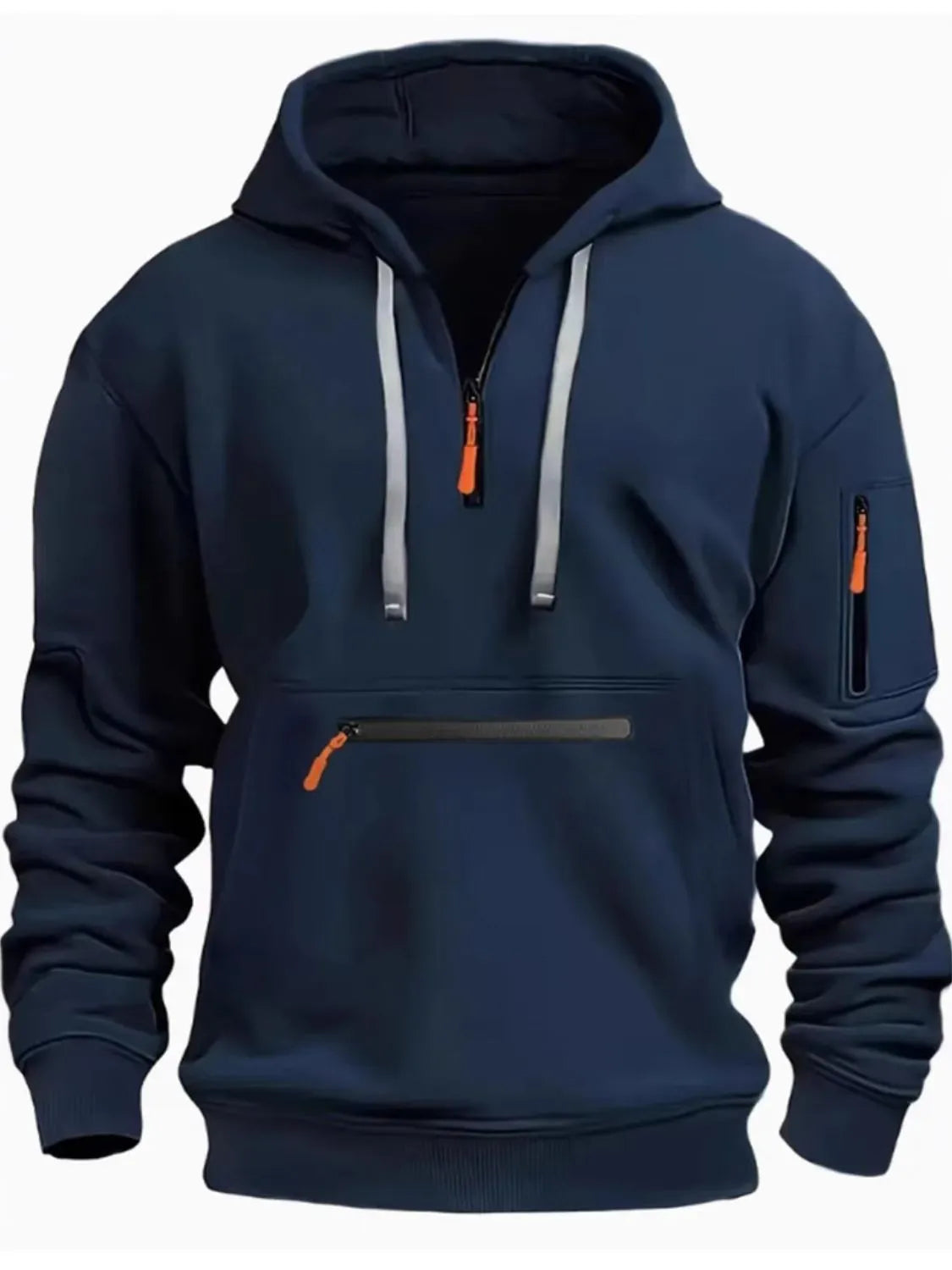 Men's Full Size Half Zip Long Sleeve Hoodie Plus Size NicholesGifts