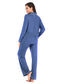 Collared Neck Long Sleeve Loungewear Set with Pockets nicholesgifts