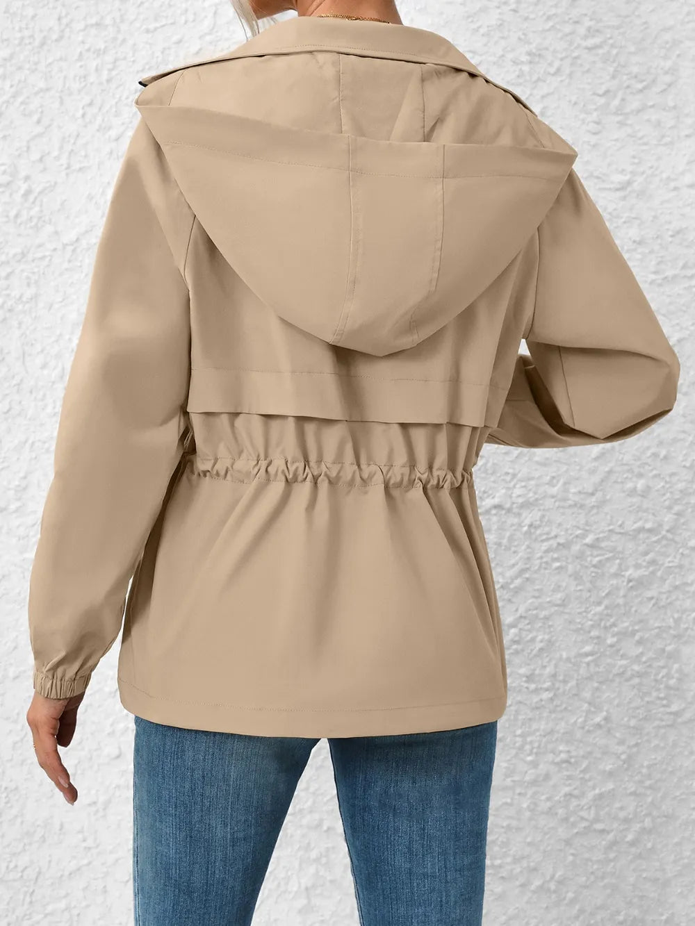 Ivy Lane Drawstring Zip Up Hooded Jacket nicholesgifts