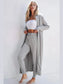 Open Front Long Sleeve Cardigan and Pants Lounge Set nicholesgifts