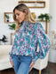 Double Take Full Size Printed Smocked Long Sleeve Blouse nicholesgifts