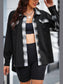 Plaid Button Down Collared Jacket nicholesgifts