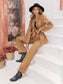 Lace Detail Collared Neck Top and Pants Set nicholesgifts