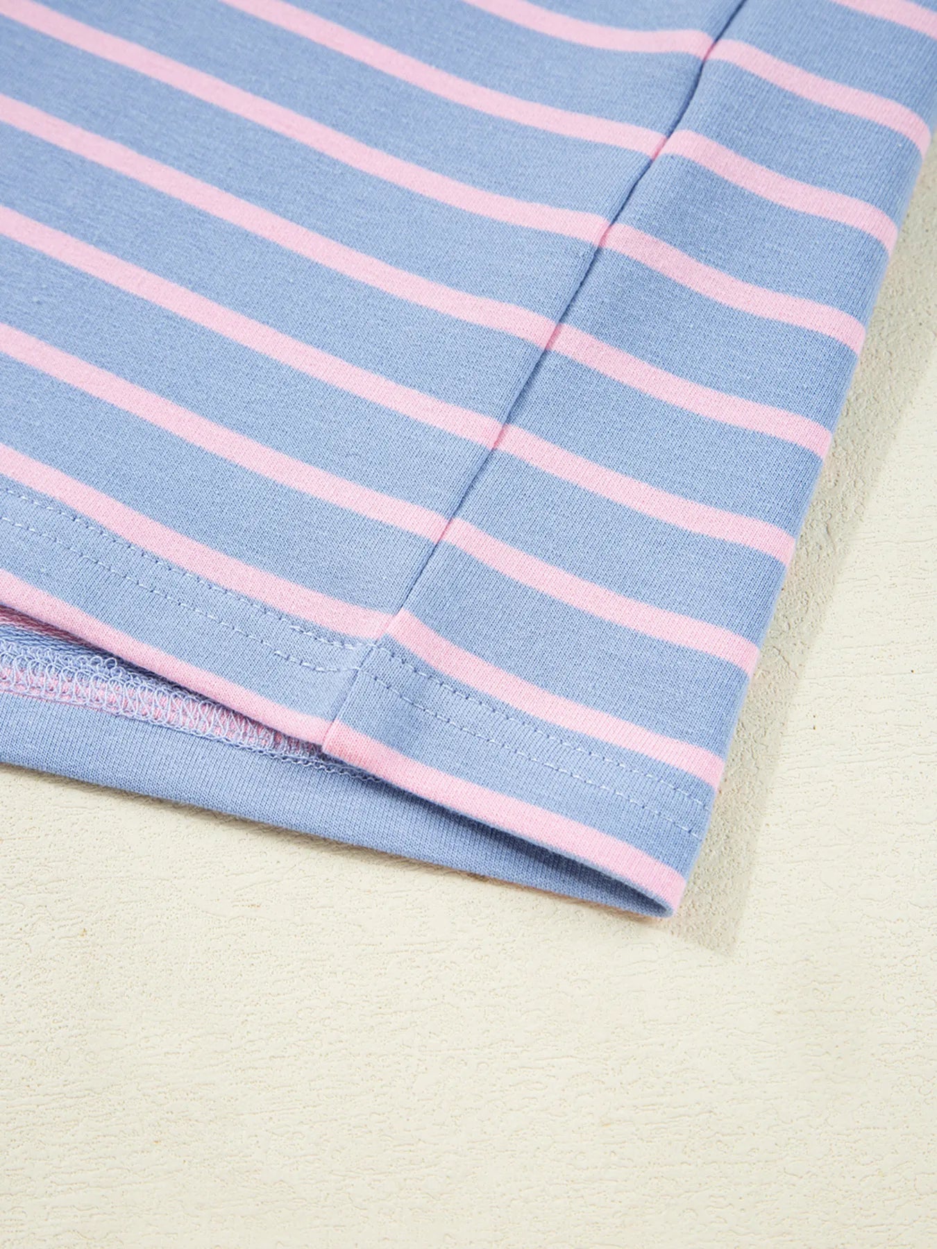 Stripe Oversize Contrast Trim Drop Shoulder Sweatshirt
