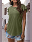Ruffled Round Neck Cap Sleeve Blouse nicholesgifts