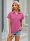 Johnny Collar Short Sleeve Blouse nicholesgifts