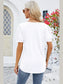 Women Frill Notched Short Sleeve Blouse nicholesgifts