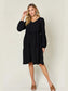 Double Take Full Size V-Neck Balloon Sleeve Tiered Dress with Pockets nicholesgifts